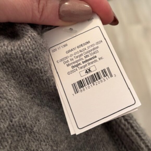 Auden Gray Sweater Knit Pajama Set  - NWT 4X - Picture 5 of 6